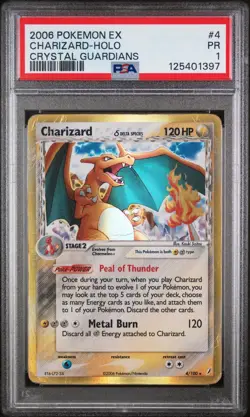 PSA 1 Pokemon Charizard Ex Crystal Guardians Delta Species Holo 4/100 2006 - Image 1