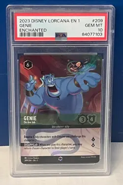 ⚔DOUBLE SWORD ERROR⚔ Genie On The Job PSA 10 Enchanted Disney Lorcana IN HAND! - Image 1