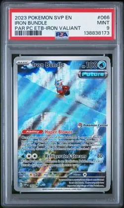 2023 POKEMON PARADOX RIFT POKEMON CENTER ETB PROMO SVP #066 IRON BUNDLE PSA 9 - Image 1