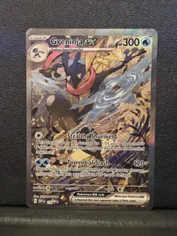 Greninja ex SVP 132 Scarlet & Violet Full Art Black Star Promo Pokemon Card NM - Image 1