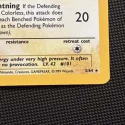 Pokemon TCG Electrode Jungle 2/64 Holo Unlimited Holo Rare 1999 LP+ / NM - Image 4