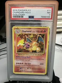 2016 Pokemon XY Evolutions #11/108 Charizard Holo PSA 7 NM A863 - Image 1