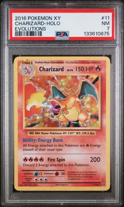 2016 POKEMON XY EVOLUTIONS 11/108 CHARIZARD HOLO PSA 7 - Image 1