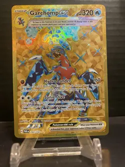 Garchomp EX 260/182 Sv04: Paradox Rift Holo Hyper Rare Pokemon Card NM Gold - Image 3