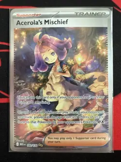 Acerola's Mischief Trainer Card Pokemon TCG Supporter Holo Mint Condition - Image 1