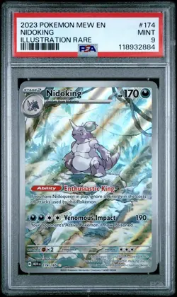Nidoking 174/165 Illustration Rare 151 ENGLISH Pokemon PSA 9 *884 - Image 1