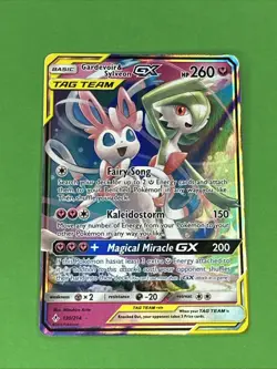 Pokemon Gardevoir & Sylveon GX Unbroken Bonds Holo Card 130/214 Ultra Rare SM - Image 1