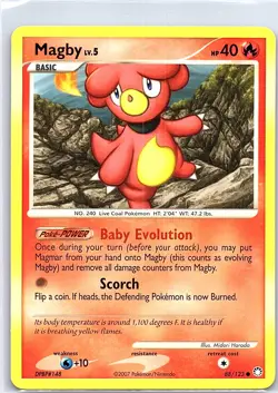 Magby 88/123 Non Holo Mysterious Treasures - Pokemon Card - LP - Image 1