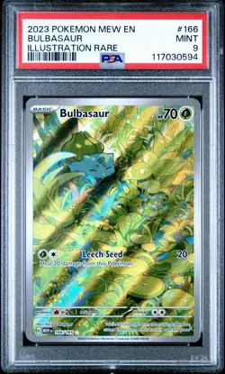 Bulbasaur 166/165 Pokemon 151 Sv: Scarlet & Violet Illustration Rare MINT PSA 9 - Image 1