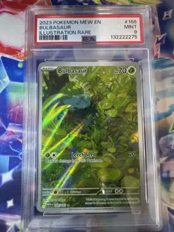 Pokemon Bulbasaur Sv: Scarlet & Violet 151 166/165 Illustration Rare Holo PSA 9. - Image 1