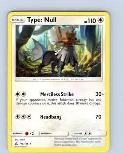 Pokemon TCG Type: Null S&M Ultra Prism 115/156 Regular Rare Card NM - Image 1