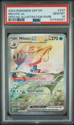 2024 POKEMON SSP EN-SURGING SPARKS SPECIAL ILLUSTRATION RARE MILOTIC EX PSA 10 - Image 1