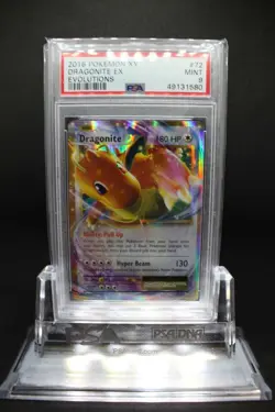 2016 Pokemon XY Evolutions 72/108 Dragonite EX PSA 9 Mint - Image 1