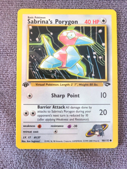 Sabrina's Porygon 98/132 1st Edition Common Gym Challenge Pokemon NM 2000 WOTC - Image 1