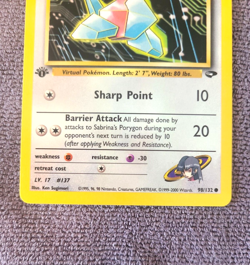 Sabrina's Porygon 98/132 1st Edition Common Gym Challenge Pokemon NM 2000 WOTC - Image 2