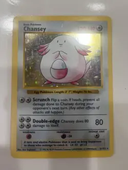 1999 Pokemon Shadowless Chansey Holo 3/102 Base Set Holo - Image 1