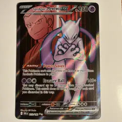 Pokemon TCG Team Rockets Mewtwo EX 213/182 Full Art Destined Rivals NM - Image 1