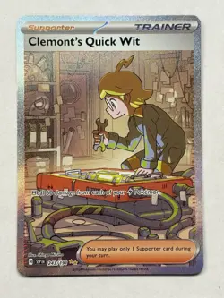 Clemonts Quick Wit 243/191 Special Illustrator Rare Surging Sparks Pokemon NM - Image 1