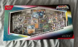 Pokemon Prismatic Evolutions Lucario EX & Tyranitar EX Premium Collection Promo. - Image 1
