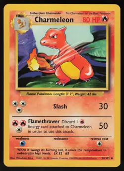 Pokemon Charmeleon Uncommon Normal Base Set 024/102 NM - Image 1