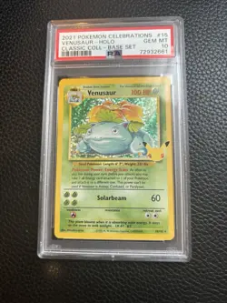 Pokemon Venusaur 15/102 Celebrations Classic Collection Holo Base Set PSA 10 - Image 1