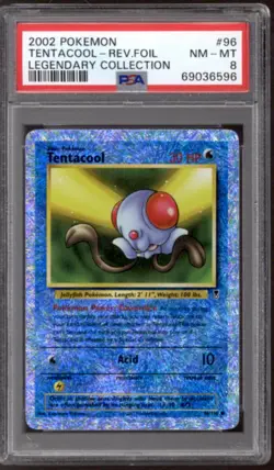 Pokemon Legendary Collection Reverse Holo Foil Tentacool 96/110 PSA 8 - Image 1