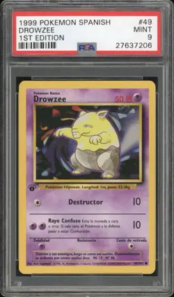 1999 Pokemon SPANISH 1st Edition Base Set Drowzee 49/102 PSA 9 MINT - Image 1
