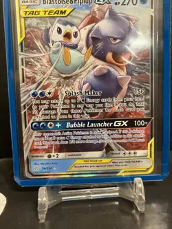 Blastoise & Piplup GX 38/236 Pokemon Sm-Cosmic Eclipse 2019 Holo NM - Image 2