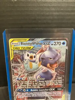 Blastoise & Piplup GX 38/236 Pokemon Sm-Cosmic Eclipse 2019 Holo NM - Image 3