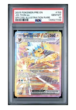 2025 Pokemon PRE En Jolteon Ex Special Illustration Rare #153 PSA 10 Gem Mint - Image 1