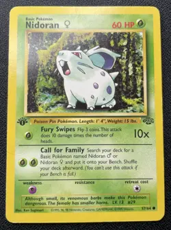 Pokemon Nidoran F 57/64 1st Edition Jungle HP / DMG - Image 1