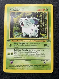 Pokemon Nidoran F 57/64 1st Edition Jungle HP / DMG - Image 2