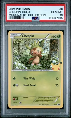 2021 Pokemon Mcdonald'S Collection #6 Chespin-Holo Mcdonald'S Collection PSA 10 - Image 1