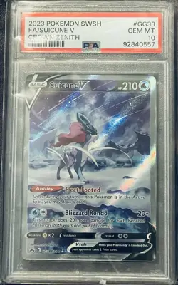 2023 POKEMON SWORD AND SHIELD CROWN ZENITH #GG38 FA/SUICUNE V PSA 10 - Image 1