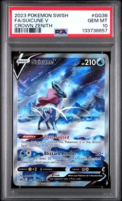 2023 POKEMON SWORD AND SHIELD CROWN ZENITH GG38 FULL ART/SUICUNE V PSA 10 - Image 1