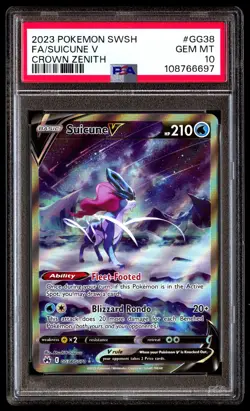 PSA 10 Suicune V GG38 Pokemon Sword And Shield Crown Zenith 2023 - Image 1