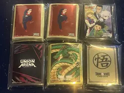 Bandai Official Card Sleeves Lot - Union Arena & Dragon Ball Super - Image 1