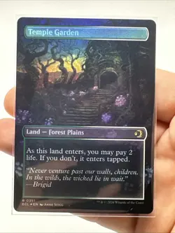 Temple Garden - Borderless FOIL Flip - MTG Lorwyn Eclipsed ECL - Shock - NM - Image 3