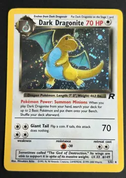 Pokemon TCG Dark Dragonite 5/82 Team Rocket Holo NM SWIRL - Image 1