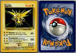 1999 Pokemon, Base Set, #16/102 Zapdos, Holo Rare (b) - Image 1