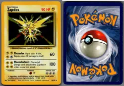 1999 Pokemon, Base Set, #16/102 Zapdos, Holo Rare (d) - Image 1