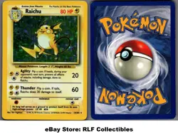 1999 Pokemon, Base Set, #14/102 Raichu, Holo Rare - Image 1