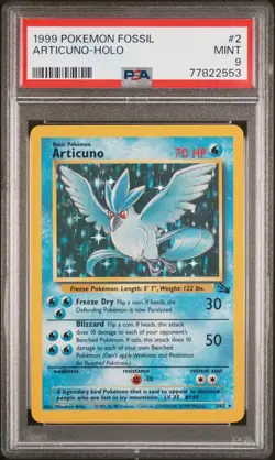 1999 POKEMON FOSSIL #2 ARTICUNO-HOLO PSA 9 - Image 1