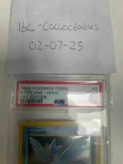 1999 Pokemon Fossil 1st Edition Articuno Holo #2 PSA 9 Mint - Image 3
