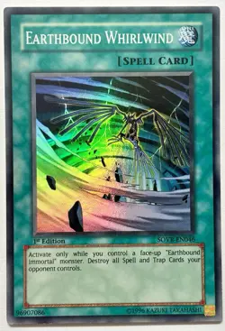 SOVR-EN046 Earthbound Whirlwind - Super Rare 1st Edition Lightly Played YuGiOh - Image 1