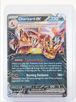 CHARIZARD EX 2025 POKEMON SCARLET & VIOLET BLACK STAR PROMO B #196 Q0M-516 - Image 1