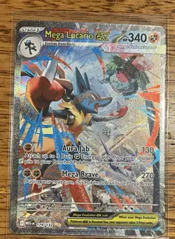 POKEMON MEGA EVOLUTION MEGA LUCARIO EX 179/132 SPECIAL ILLUSTRATION RARE SIR - Image 1