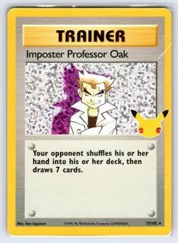 Imposter Professor Oak 73/102 2021 Celebrations Classic Collection Pokemon Card - Image 1