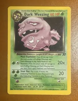 Pokemon TCG Dark Weezing 14/82 Team Rocket Unlimited Holo - LP - Image 1