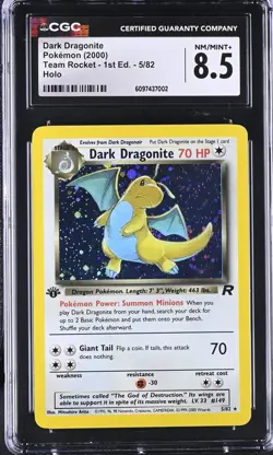 Pokemon Dark Dragonite 5/82 1st Edition Holo Rare - Team Rocket Vintage CGC 8.5 - Image 1